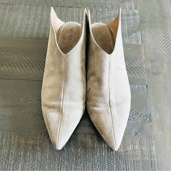Alumnae Women Beige Taupe Suede Mule Boots Slip Ons Size 8 US / EU 39 - Picture 3 of 9